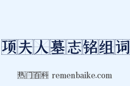 项夫人墓志铭组词是什么意思的图片